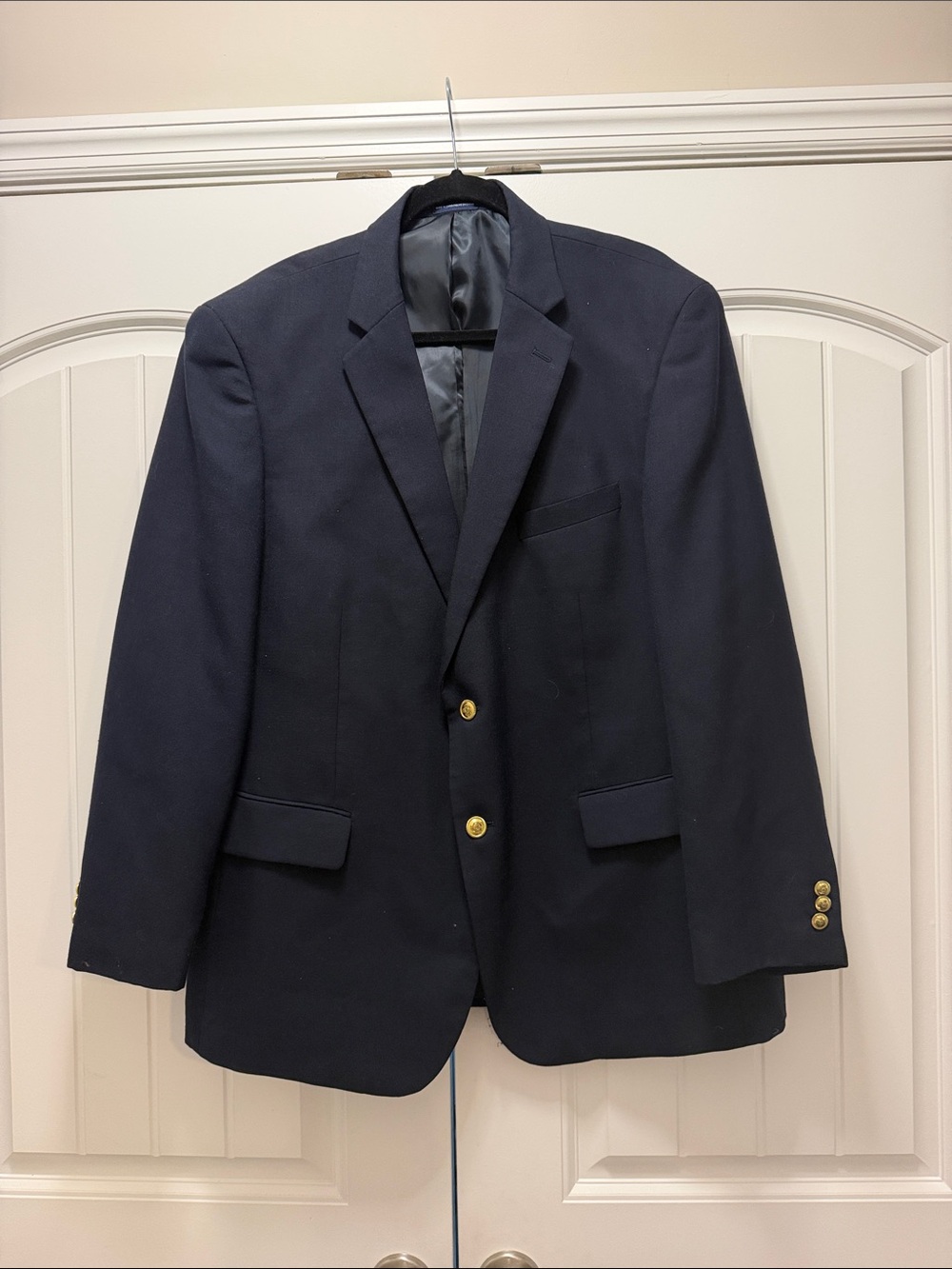 Stafford Navy Sport Coat with Gold Buttons